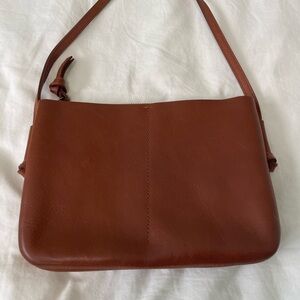Timeless Brown Leather Shoulder Bag with Minimalist Design
